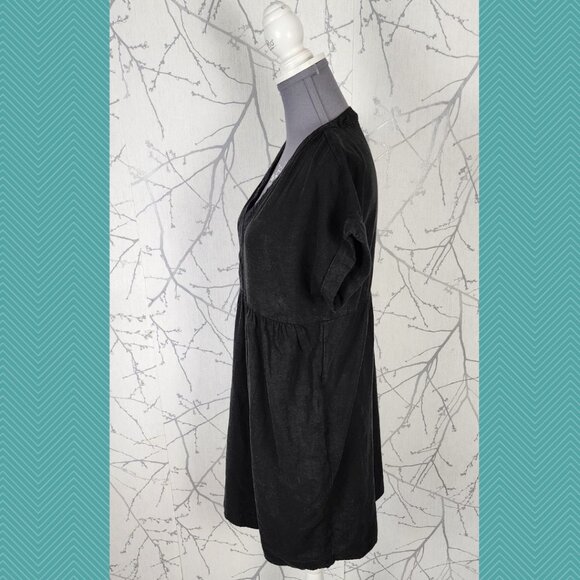 Briggs New York Black Linen Blend V-Neck Tunic Dress - Picture 2 of 4
